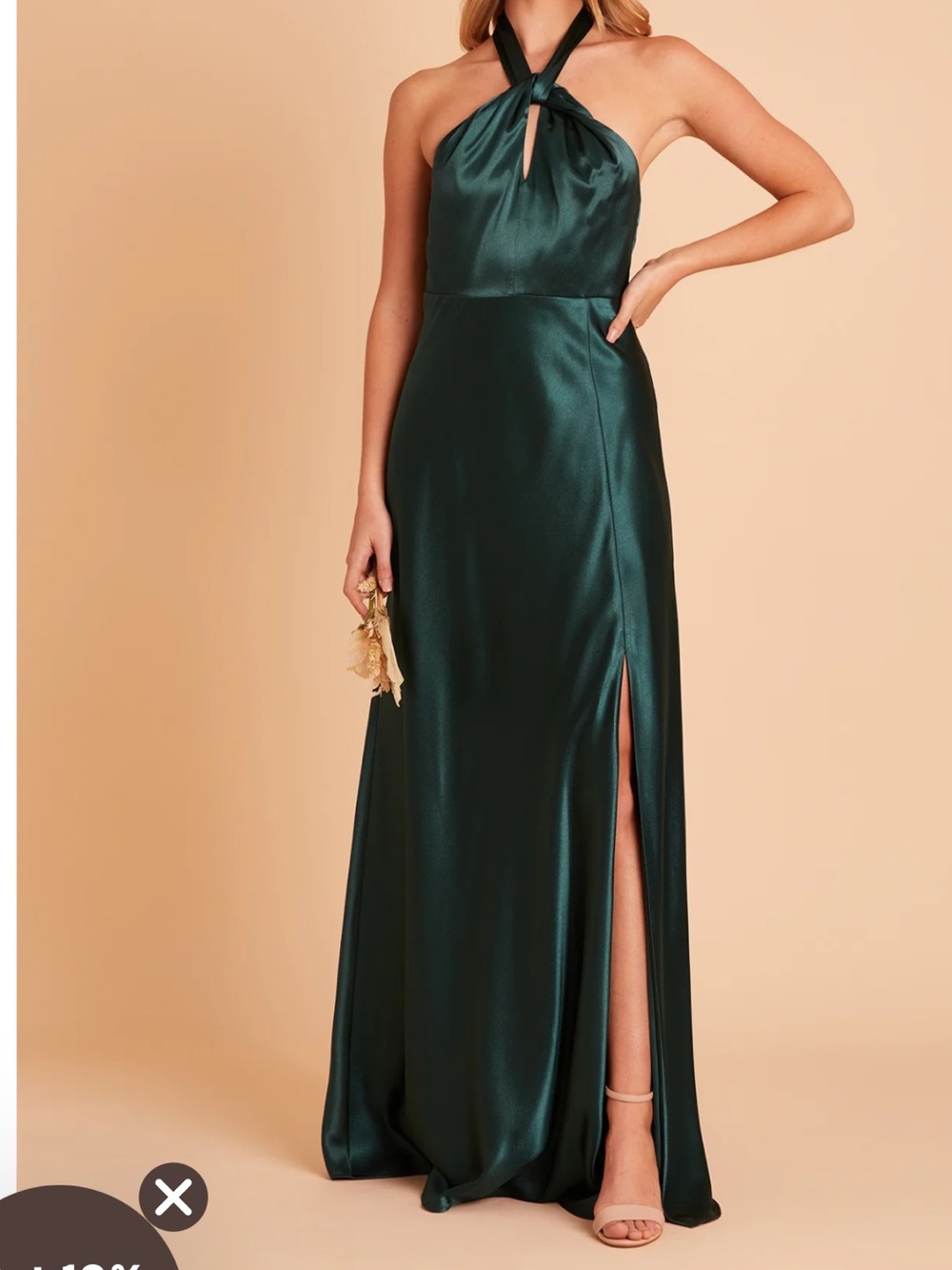 Birdy Grey Monica Satin Dress in Emerald